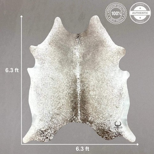 Large Salt and Pepper Cowhide Rug Size 6.3x6.3 ft---4705 - Bild 3 von 3