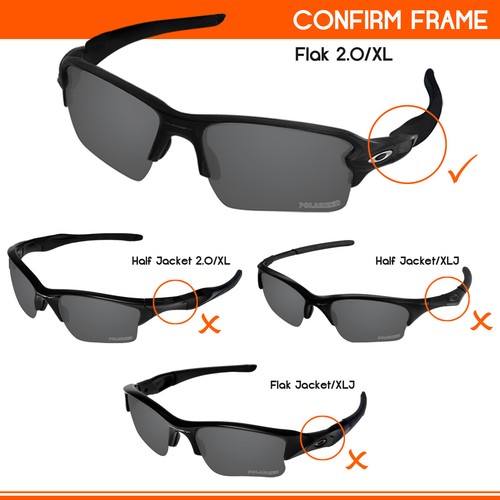 Lentes de repuesto EYAR y goma negra para-Oakley Flak 2.0 XL OO9188-Opciones - Imagen 2 de 15