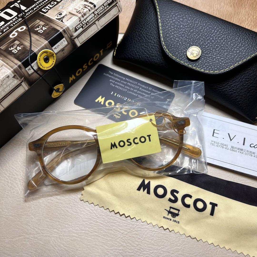 MOSCOT MILTZEN 46 22-145 SUNGLASSES BLONDE FRAME CLEAR LENS MOSCOT MILTZEN 46 22-145 SUNGLASSES BLONDE FRAME CLEAR LENS