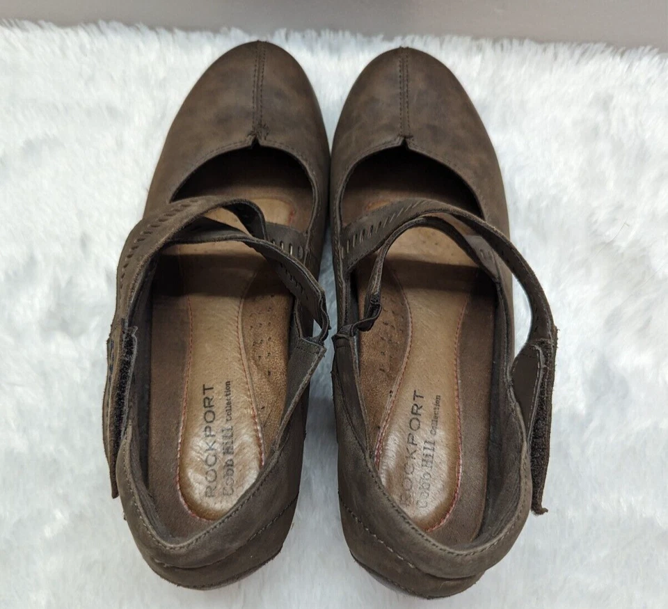 Rockport Cobb Hill Mujer Janet Wedge Bomba, Cuero Marrón Talla 9 Foto 2 de 4