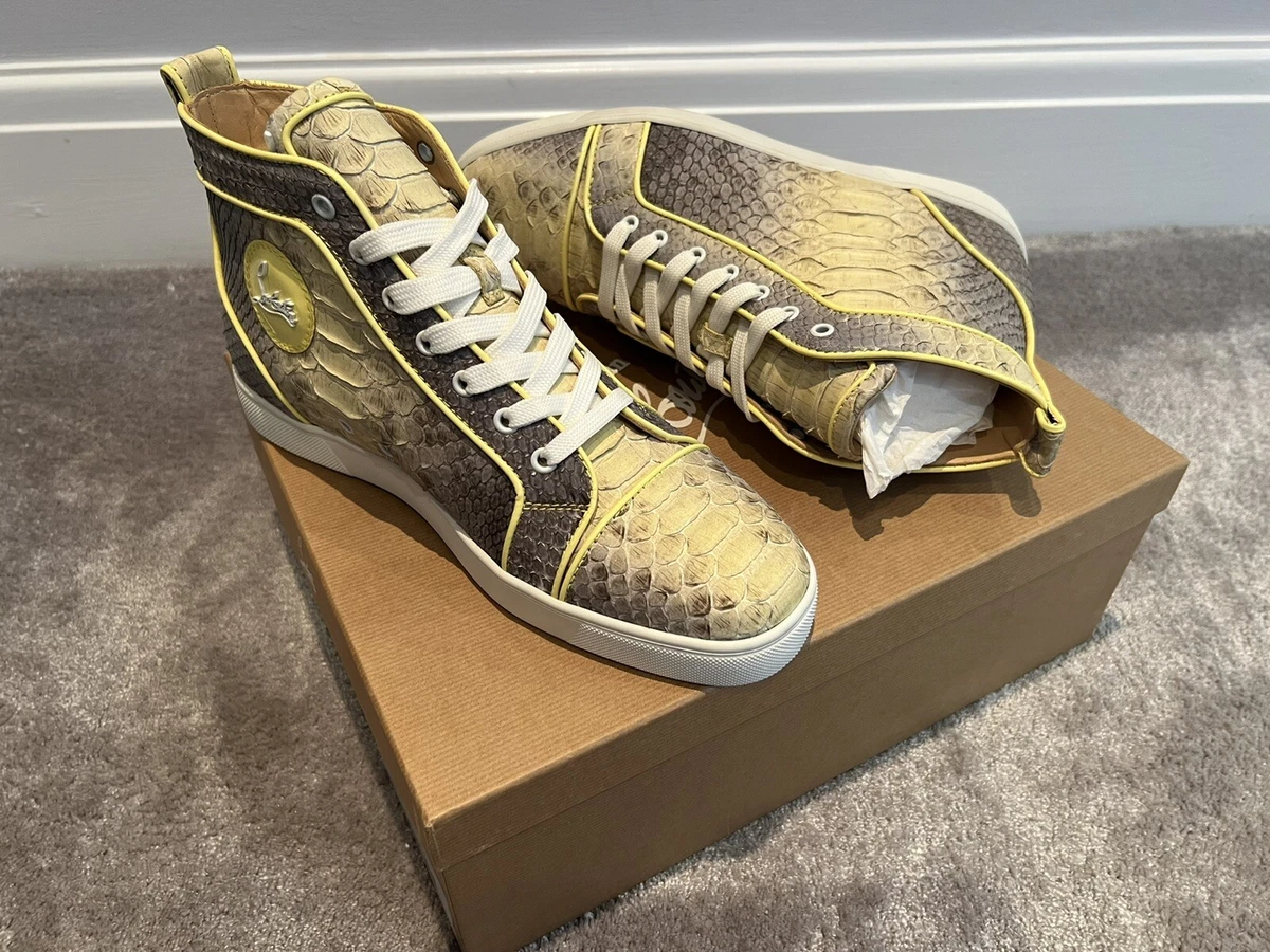 CHRISTIAN LOUBOUTIN Louis Spikes Orlato Flat Antic Gold Python