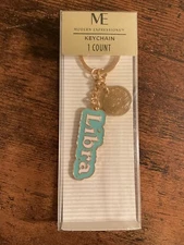 Modern Expressions Libra Aqua & Gold 1 Count Keychain Metal Zodiac New