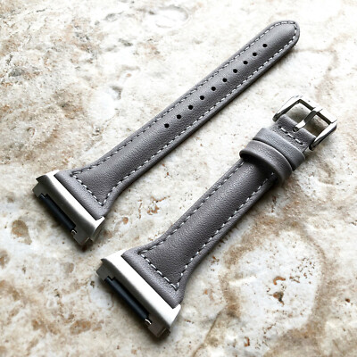 Grau Farbe Slim Elegant Weiches Leder Band Armband für Fitbit Ionic Smart Watch