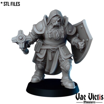 The Dwarf Cleric Fighter Warrior Miniature DnD D&D Pathfinder RPG