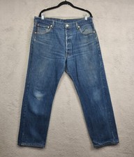 Levis 501 Jeans 38x32 Blue Straight Original Fit Medium Wash Denim Classic 35x29