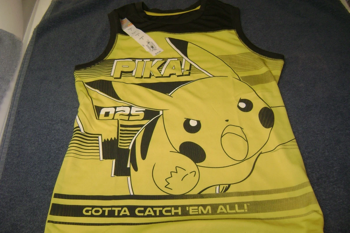 Boys Pokemon Pikachu Muscle Tank Top Shirt TEE SHIRT SIZE 5 NEW L
