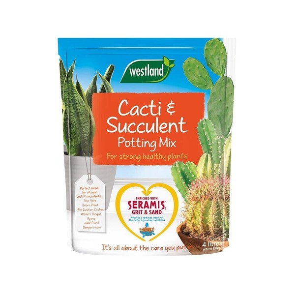 Westland 4L Cacti/Succulent Potting Compost Mix Brown (10200037) for