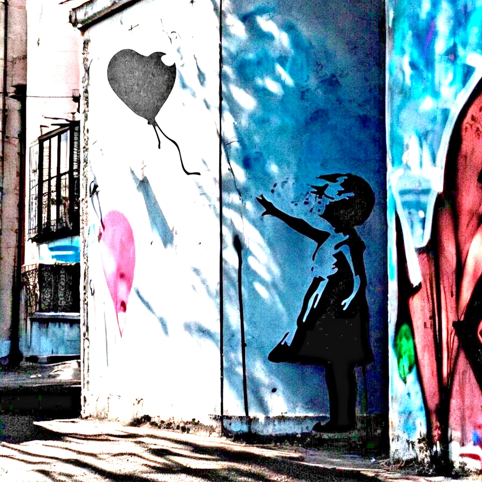 Banksy Schablone Baloon Girl ❤️ A3 42 x 29 cm ❤️ Nr. 214 Grafiti Street Art - Bild 2 von 4