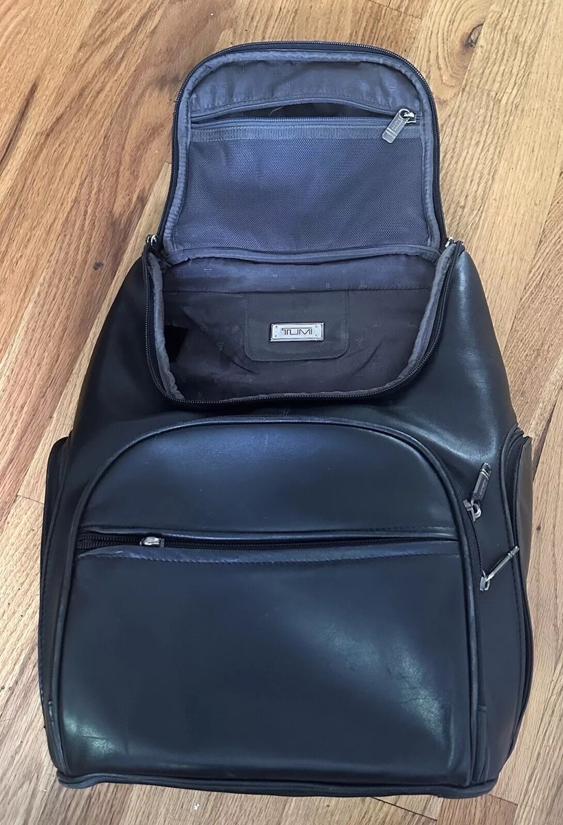 TUMI Alpha Black Leather Backpack 92183D4 | eBay