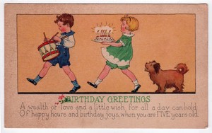 1929 Feliz Cumpleanos Tarjeta De Felicitacion Vintage Antiguo