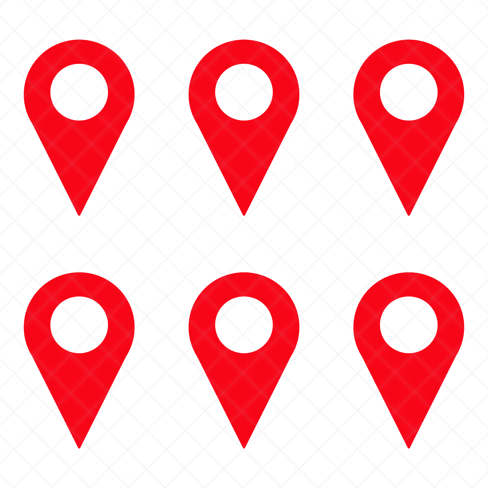 Map Pin Location Marker Vinyl Decal 6-Pack – Red Stickers for Indoor & Outdoor