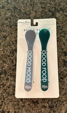 Bella Tunno Wonder Spoons GOOD MOOD GOOD FOOD 2 Piece Set Silicone BPA PVC Free