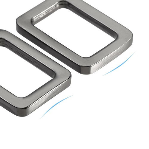 Metall Rechteck Ringschnallen 20x12,5 mm für Taschen Gürtel zum Selbermachen hellschwarz 6 Stck. - Bild 5 von 7