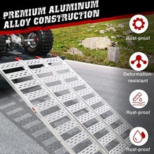 Aluminum Tri-Fold Ramp with Treads, 1500 lbs ATV Ramp Folding Ramp for Truck Bed