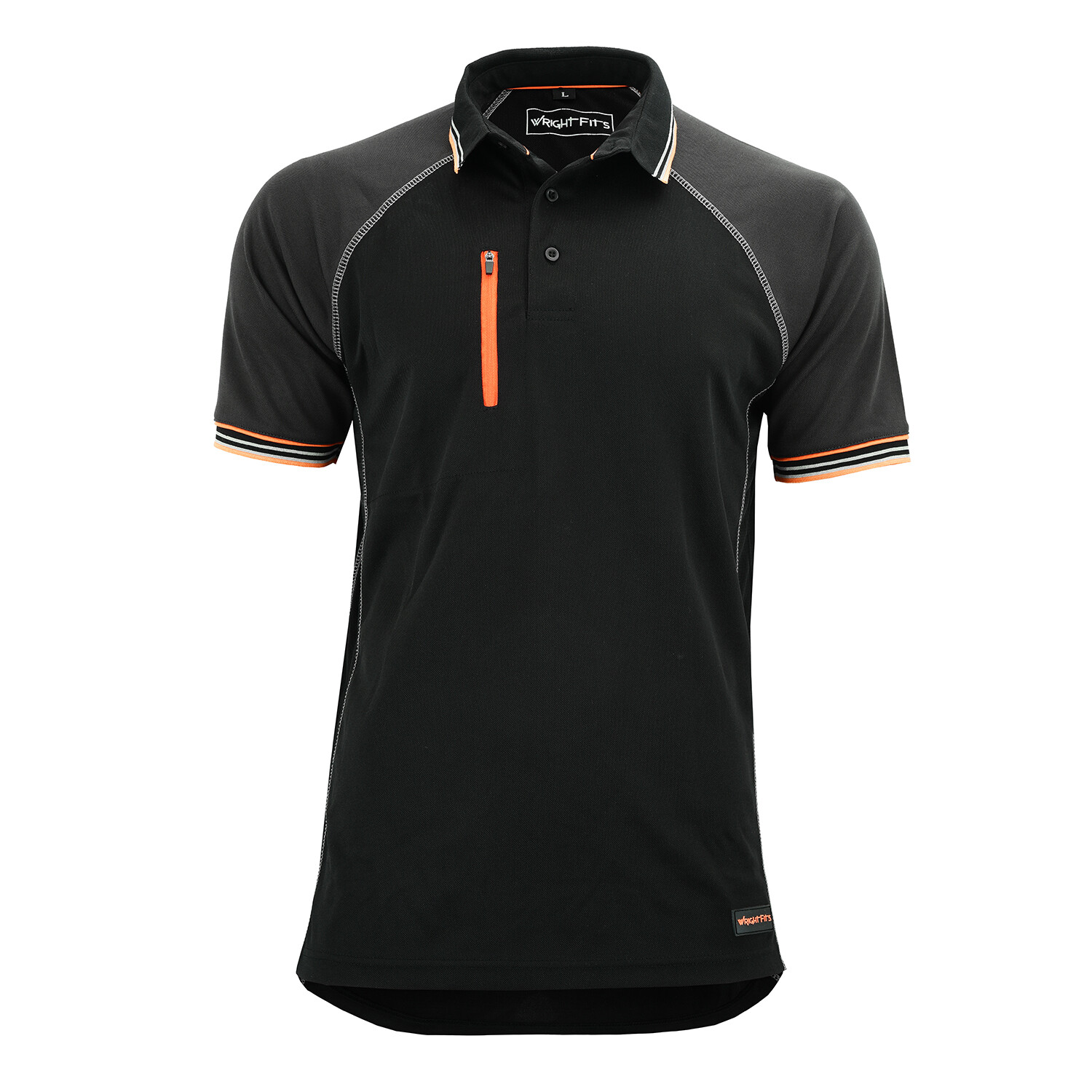 シャツ Wrightfits Work Polo t Shirt for men Core-Active Black & Grey
