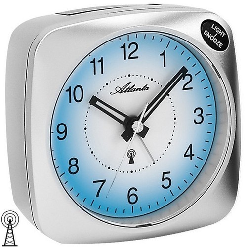 atlanta 1794/19 wecker funk analog funkwecker silbern mit licht