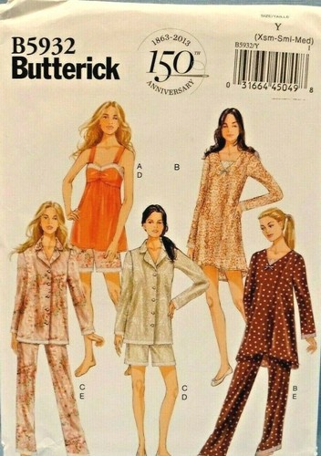 BUTTERICK PATTERN 5932 PAJAMAS CAMISOLE 