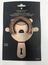 Mercer Barfly 4 Prong Heavy Duty Spring Bar Cocktail Strainer Antique Copper