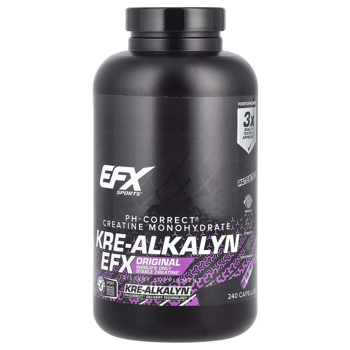 EFX Sports Kre-Alkalyn 100% pH-Correct Creatine Monohydrate 240
