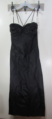New  Zenith Bridal Formal Dress Size 16 Black Straps Lined Back Zipper Beads