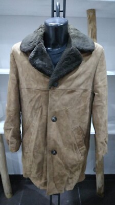 Pre-Owned Light Brown Shearling Coat For Women Size 46 MGS110PI