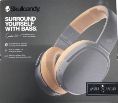 その他 S6MBW-J373 Crusher 360 Ultra-Realistic Audio Bluet mxn26g8 SkullCandy Crusher 360 S6MBW-J373 Headphone Black Tan