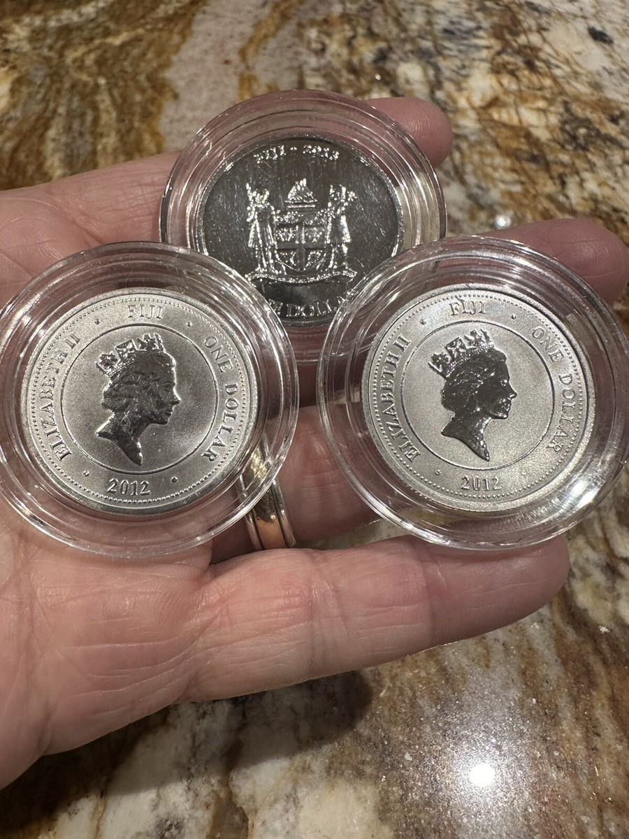 1/2 oz Lot!! 2-2012, 1-2013 Fiji Taku Turtle Silver $1 Dollar 1/2