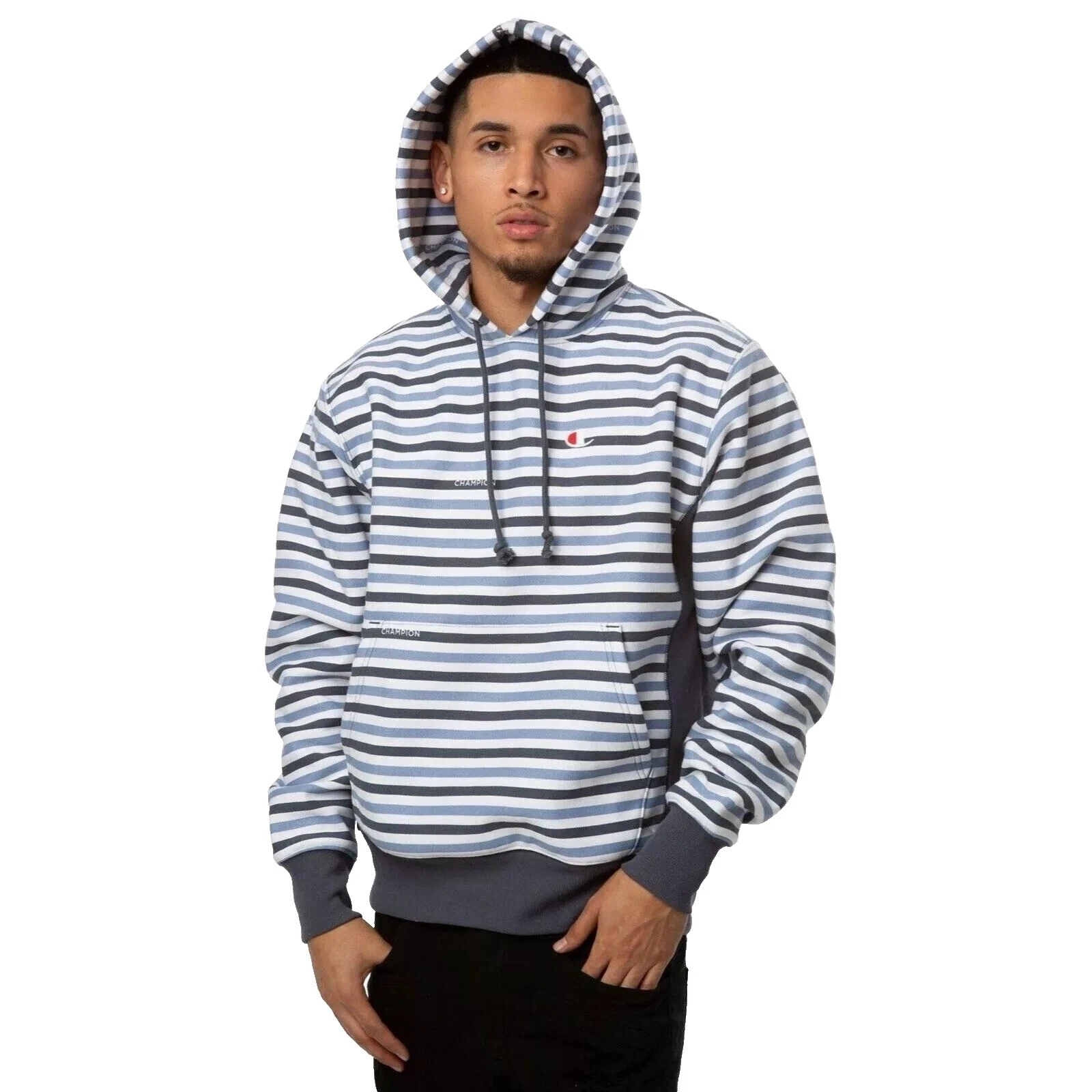 冠军条纹连帽衫和运动衫男士