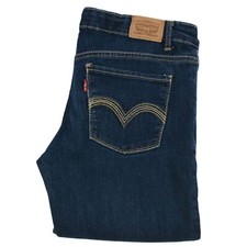 Jeans skinny donna Levi's 711 taglia 14 blu scuro gamba affusolata vita bassa...