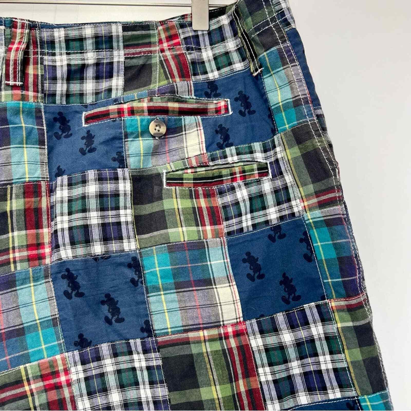 Disney World Mickey Mouse Patchwork Shorts Mens 4… - image 5