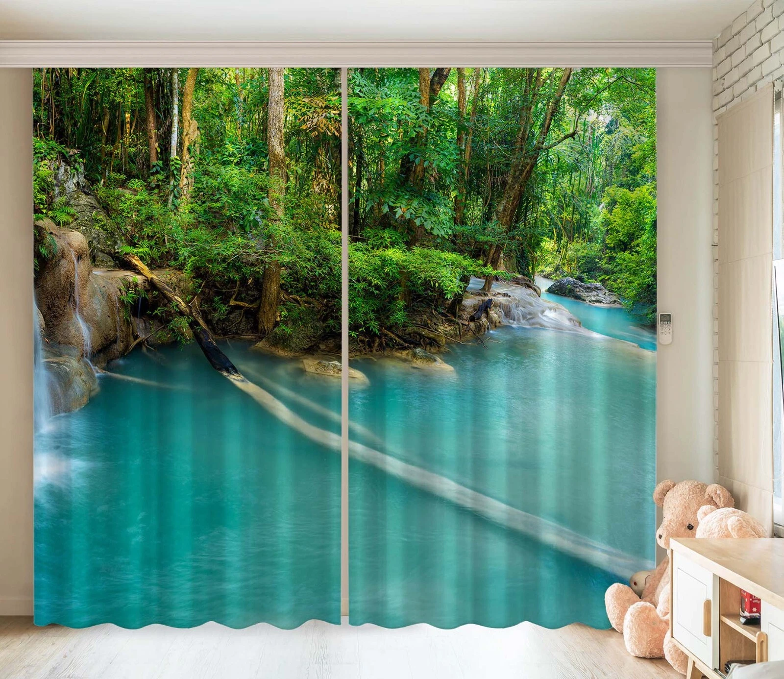 3D Sommerwaldbach ZHUC5190 Photo Curtain Window Blockout Fabric Vera 2023