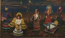 FOLK ART CRECHE CHRISTMAS NATIVITY DOLLS CROCHET PATTERN INSTRUCTIONS