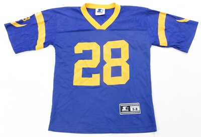 Rare Vintage STARTER Marshall Faulk St. Louis Rams Football Jersey 90s Blue SZ S