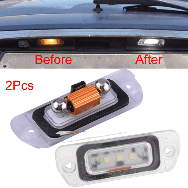 2x Rear LED License Plate Light For Mercedes Benz GL450 GL500 GL550