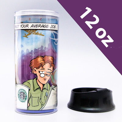 Vintage 1999 Starbucks 12oz DOONESBURY Coffee Tumbler w' Lid | Garry Trudeau