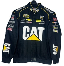 Vintage Jeff Burton #31 Nascar Racing Jacket Caterpillar JH Design Men's Sz 2XL