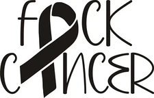 Fuck-Cancer Awareness Ribbon Die Cut Vinyl Window Decal ***multiple colors***