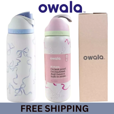 32oz Owala Urban Outfitters Exclusive Tied And True Blue Bows