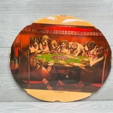 Wooden dogs playing poker sign wall art resin glazed front unique art handmade