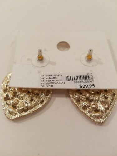 Heart Shaped Earrings Fashion Jewelry Crystal Rhinestone Dangle Drop New - Picture 3 of 6