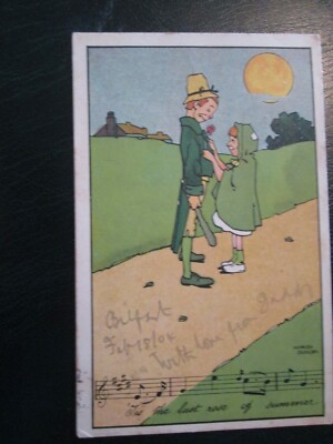 Comic Hamish Duncan Song Postkarte 6066 ''Es ist die letzte Rose des Sommers'' 1904