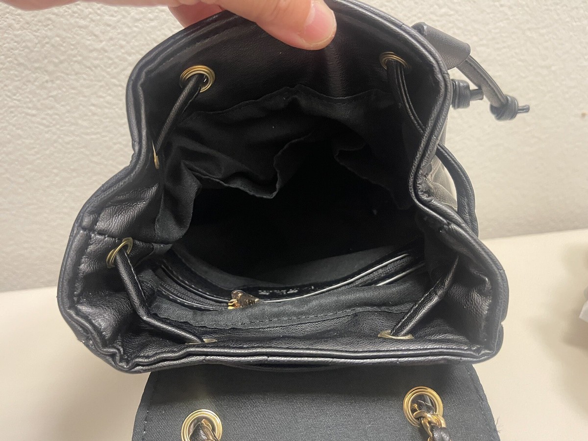 NWT” Bebe Hera Small Backpack Black w Gold Faux Leather | eBay