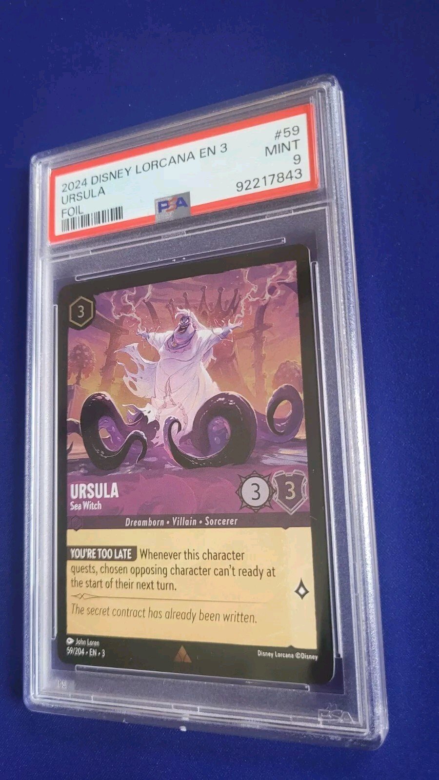 2024 DISNEY LORCANA URSULA'S RETURN FOIL #58 URSULA SEA WITCH QUEEN PSA 9