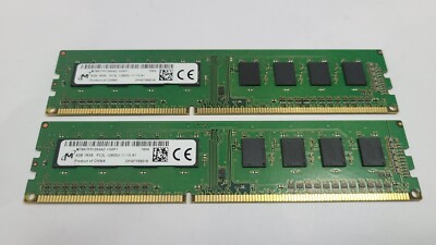 Micron 8GB (2x4GB) 1Rx8 DDR3 PC3L-12800U Desktop Ram