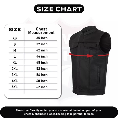 SOA Men's Leather Vest Anarchy Motorcycle Biker Club Concealed Carry Outlaws image 9