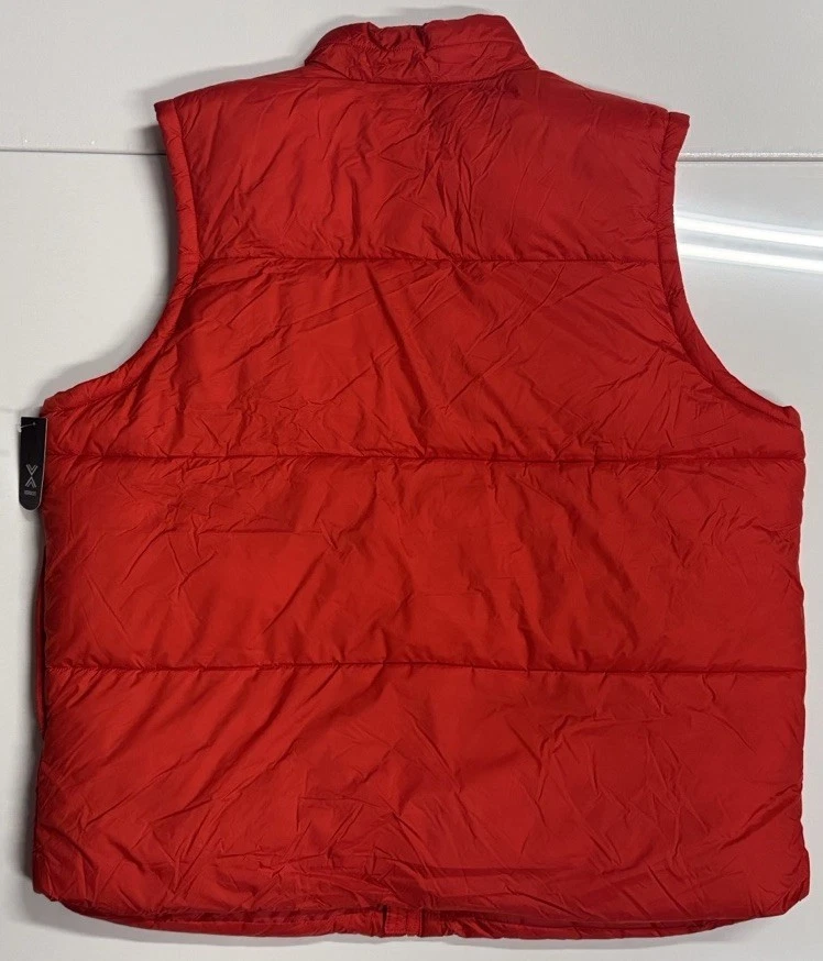 Chaleco acolchado rojo para hombre 2XL bolsillos con cremallera Foto 2 de 4