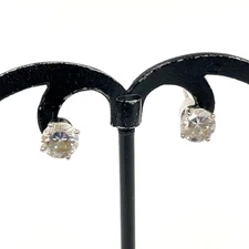 Sterling Silver 5.8mm Circular Clear CZ Stud Earrings, 1.00g