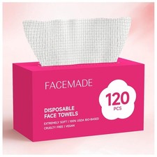 Disposable Face Towels 120 Count 100 USDA Biobased for Skin Care