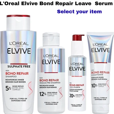 L'Oreal Elvive Bond Repair Leave Hair Serum,Conditioner,Shampoo Complex Shield