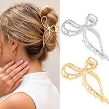 Bow Hair Clips Gold Metal Claw Clips Large Fancy Hair Claw Clip Hair Accessories